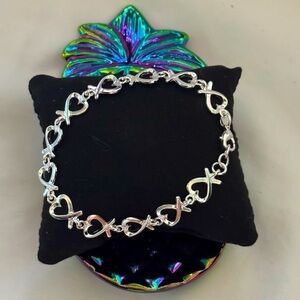 🚨ribbon S925 Silver HEARTS tennis bracelet